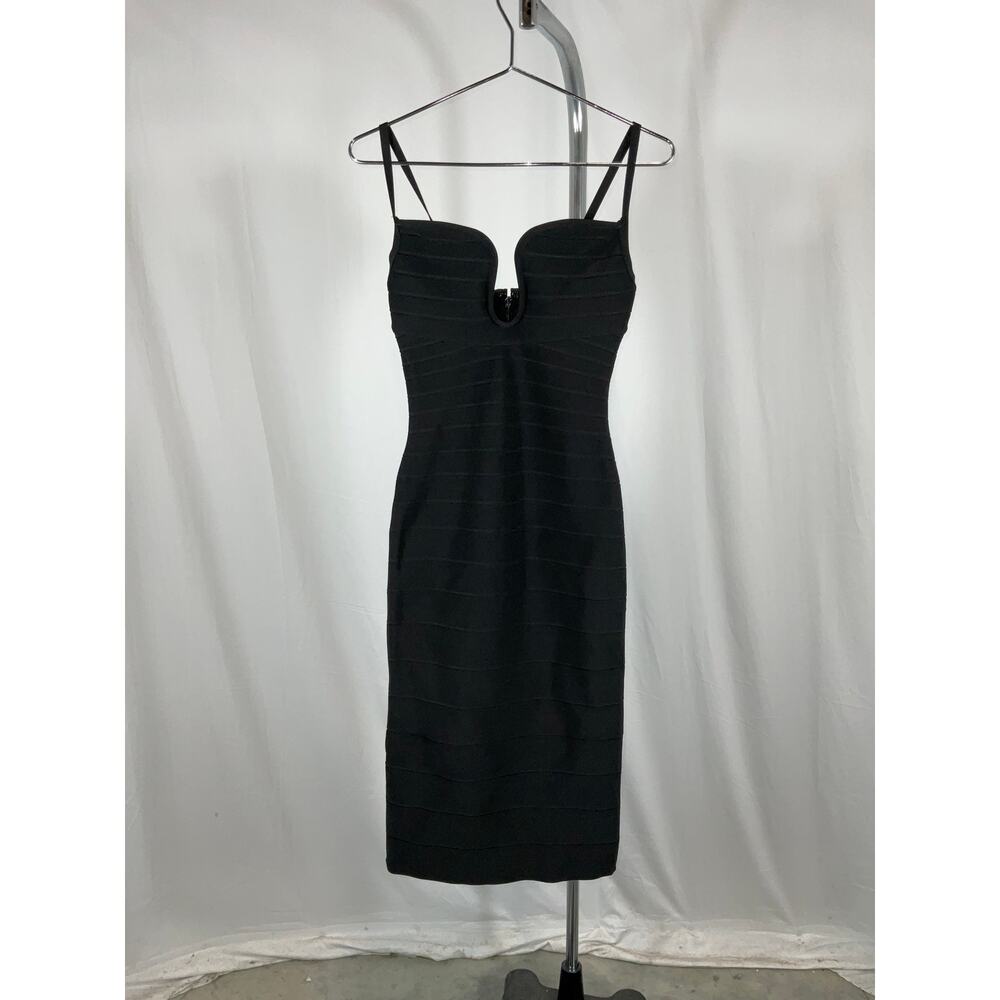 Hervé Léger 'The Salma' Black Rayon Dress Size S - NWT - Picture 2 of 5